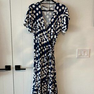 Blue and white polka dot Dress